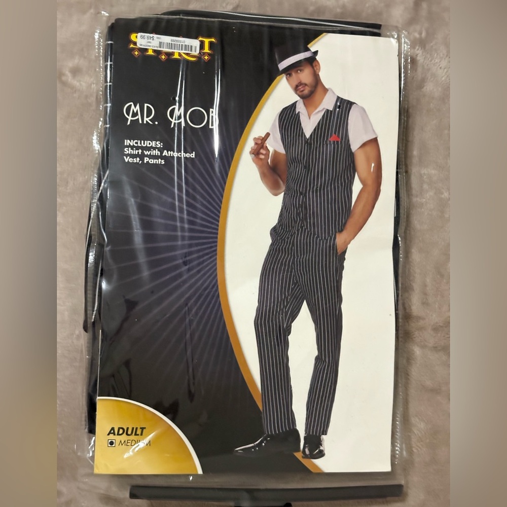 Spirit Mr. Mob Costume Shirt & Pants Set - Black with White Size:M
New!!!